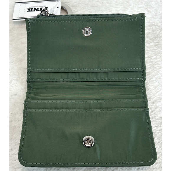 PINK Women's Credit Card Polyester Wallet Catskills Mountains Green NEW W/ TAGS - Picture 5 of 6
